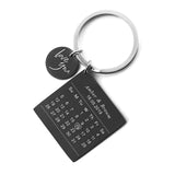 Personalized Love Text Engraved Birth Date Keychain