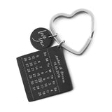 Personalized Love Text Engraved Birth Date Keychain
