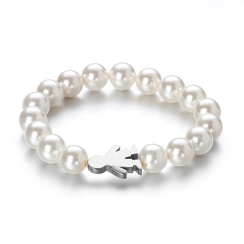 Couple Love Bracelets Pearl Chain Family Jewelry Bangle Berloque
