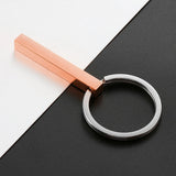 4 Sides Stainless Steel Keychain - Perfect Gift for Family - Sliver Rose