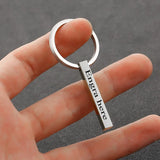 4 Sides Stainless Steel Keychain - Perfect Gift for Family - Sliver Rose
