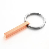 4 Sides Stainless Steel Keychain - Perfect Gift for Family - Sliver Rose