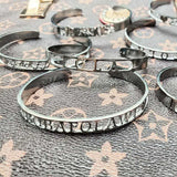 Personalized Name Letter Charm Bangle Adjustable Bracelet