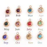 Customized Stainless Steel Name Charm Necklaces with Birthstone Crystal