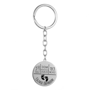 Personalized Baby Keychain Name Date Of Birth Weight Height For Newborn