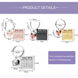 Personalized Engraved Calendar Keychain Name Date Tag Keyring