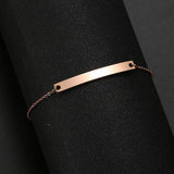 Personalized Name Bar Bracelets for Women Men Engraved Jewelry