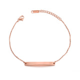 Personalized Name Bar Bracelets for Women Men Engraved Jewelry