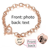 Personalized Name Heart Pendant Bracelet for Women