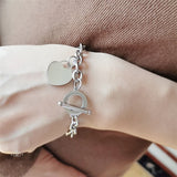 Personalized Name Heart Pendant Bracelet for Women