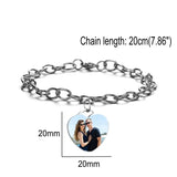 Personalized Heart Stainless Steel Name Bangle Bracelet