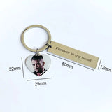 Customized Photo Keychain Stainless Steel Key Ring Gift