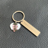 Customized Photo Keychain Stainless Steel Key Ring Gift