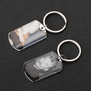 Personalized Photo Memory Solid Keychain Engraved Name Date Key Chain