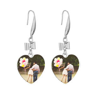 Personalized heart earrings for women, stainless steel, gift