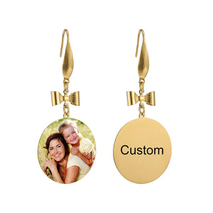 Personalized heart earrings for women, stainless steel, gift