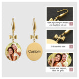 Personalized heart earrings for women, stainless steel, gift