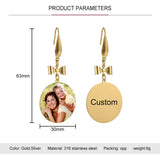 Personalized heart earrings for women, stainless steel, gift