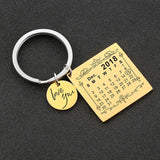 Custom Date Heart Tag Key Chain for Women