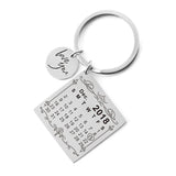 Custom Date Heart Tag Key Chain for Women