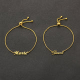 Personalized Arabic Letter Bracelet Pearl Chain Stainless Steel Women Jewelry