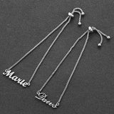 Personalized Arabic Letter Bracelet Pearl Chain Stainless Steel Women Jewelry