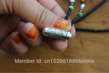Nepalese Tibetan 925 Silver Prayer Box Cylinder Amulet Pendant OM Buddha Eye GAU