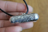 Tibetan 925 Silver Prayer box Pendant Eight Auspicious Cylinder GAU Box