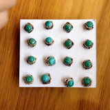 Tibetan 925 Silver Turquoise Mini Flower Women Earring