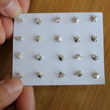 Tibetan 925 Silver Coral Stone 9mm Round Stud Earrings