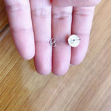 Tibetan 925 Silver Coral Stone 9mm Round Stud Earrings