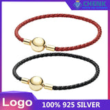 SL22 S925 Silver Bracelet with Logo Bead Pave Bangle