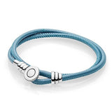 SL23 S925 Sterling Silver Bracelet With Logo Bead Pave Bangle for Girls