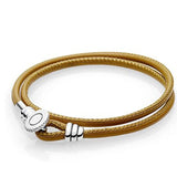 SL23 S925 Sterling Silver Bracelet With Logo Bead Pave Bangle for Girls