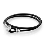 SL23 S925 Sterling Silver Bracelet With Logo Bead Pave Bangle for Girls