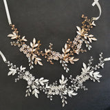 Alloy Flower Leaf Crystals Bridal Hairbands Wedding Headband