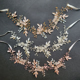 Alloy Flower Leaf Crystals Bridal Hairbands Wedding Headband