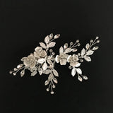 Alloy Rose Crystals Wedding Hair Clip Barrettes Bridal Headpiece