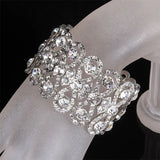 Bridal Rhinestone Crystal Pearls Stretch Bracelet Wedding Accessories