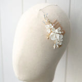 Crystal Rhinestone Pearls Flower Hair Comb Bridal Wedding Accessories
