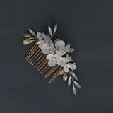 Crystal Rhinestone Pearls Flower Hair Comb Bridal Wedding Accessories
