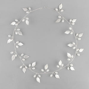 Leaf Pearls Flower Wedding Headband Hair Vine Bridal Hair Accessories