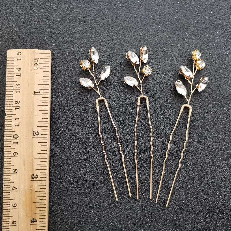 Rhinestone Crystal Bridal Hair Pin Set Wedding Hair Sticker