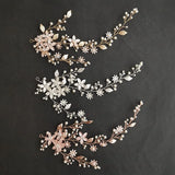 Alloy Flower Leaf Pearls Bridal Headband Hair Vine Wedding Hair Accessor