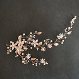 Alloy Flower Leaf Pearls Bridal Headband Hair Vine Wedding Hair Accessor