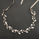 Alloy Leaf Freshwater Pearls Bridal Hair accessories Wedding Headband Hair Vine