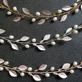 Alloy Leaf Freshwater Pearls Bridal Hair accessories Wedding Headband Hair Vine