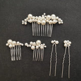 3 Colors Simulated Pearls Wedding Hair Comb Hair Pins Set