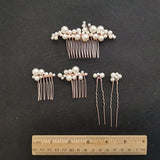 3 Colors Simulated Pearls Wedding Hair Comb Hair Pins Set