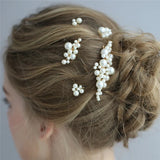 3 Colors Simulated Pearls Wedding Hair Comb Hair Pins Set